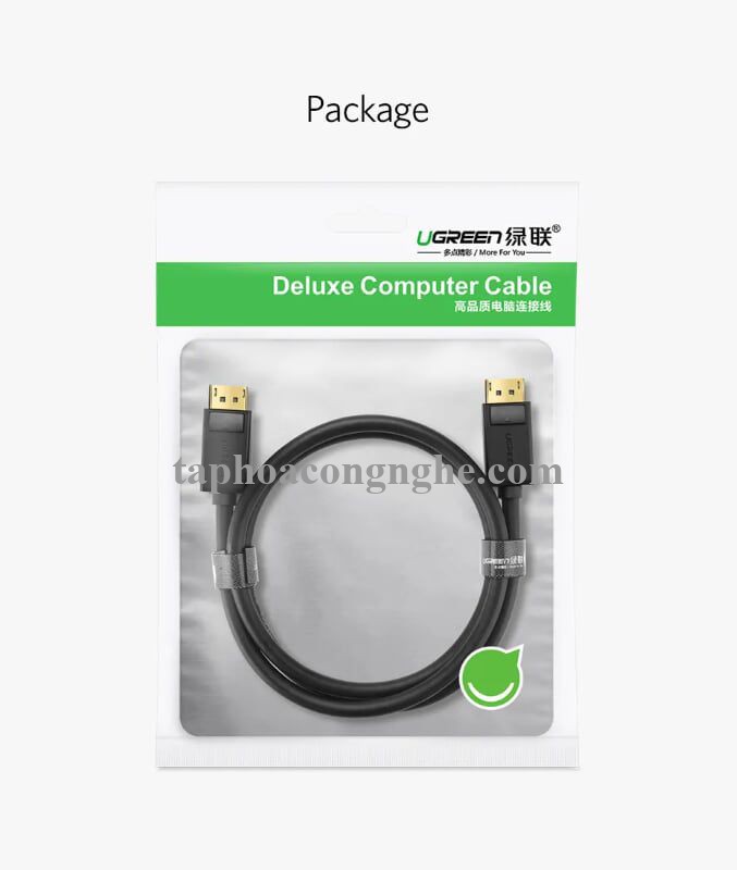 Ugreen 10213 5M Màu Đen Cáp 2 Đầu Displayport chuẩn V1.2 thuần đồng DP102 30010213